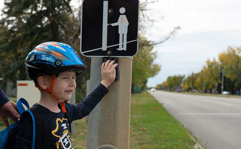 Pedestrian crossing the street