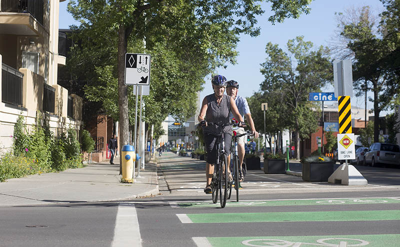 Cyclist downtown