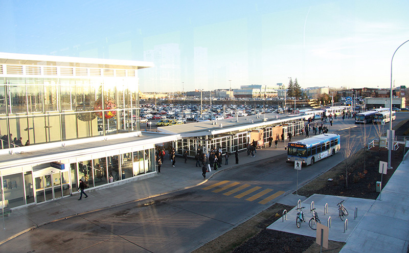 A bus at the Century Park Transit Centre