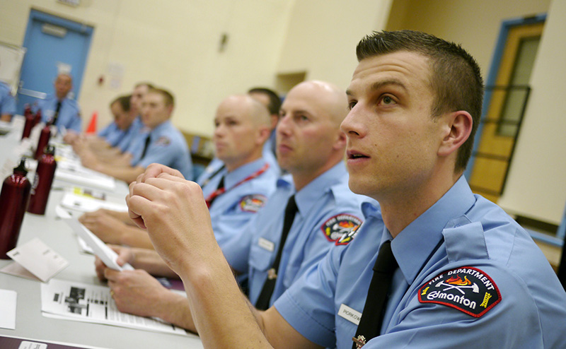 Firefighters meeting