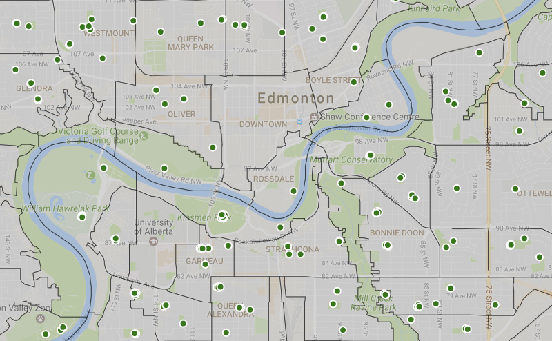 Open data playgrounds map