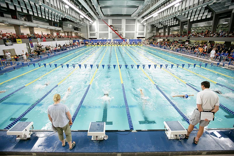 Photo of an indoor swimming pool.