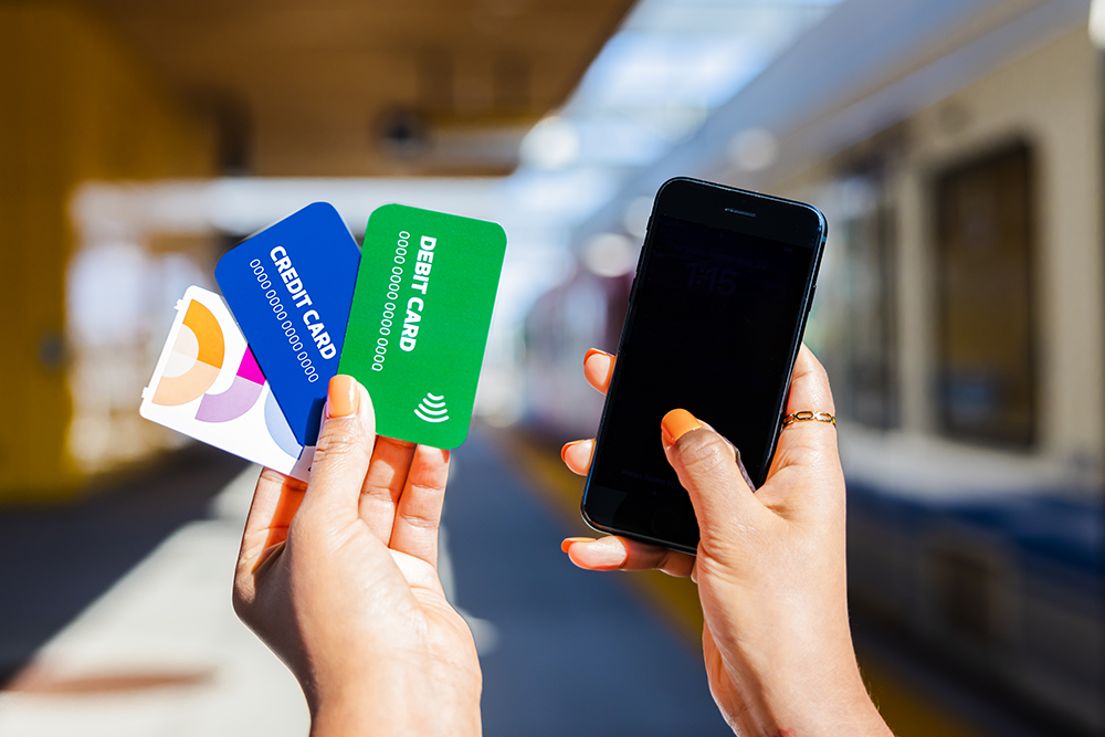 Arc tap to pay image showing various ways to pay for transit