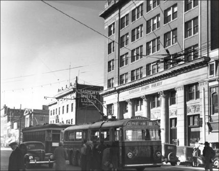 Bus on Jasper Avenue in the 40's