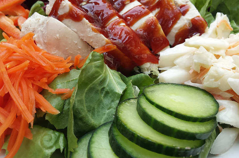 A plate of food being served