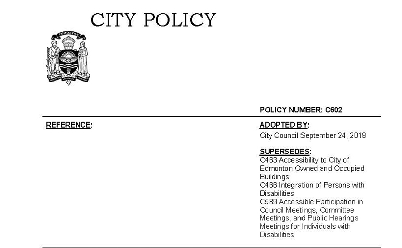 Accessibility for People with Disabilities Policy C602 cover