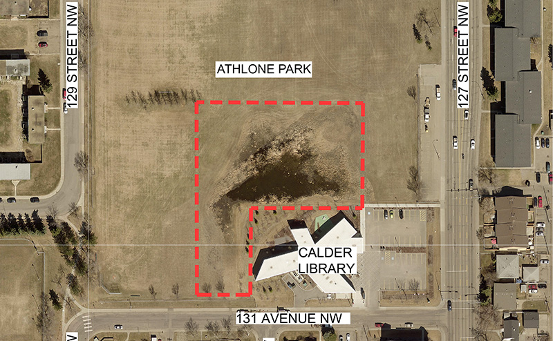 Athlone Park Calder Library Drainage Project site map