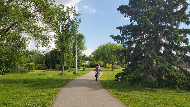 cycling in greenspace