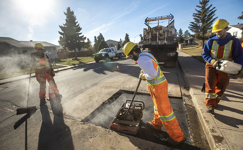 Road crew working on repairs