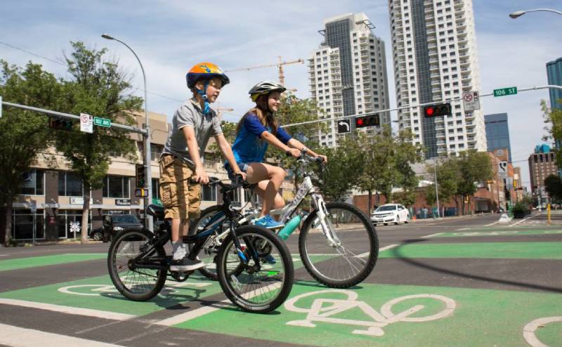 Cyclists on bike lane