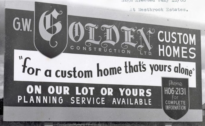 Advertising billboard for Golden Homes.