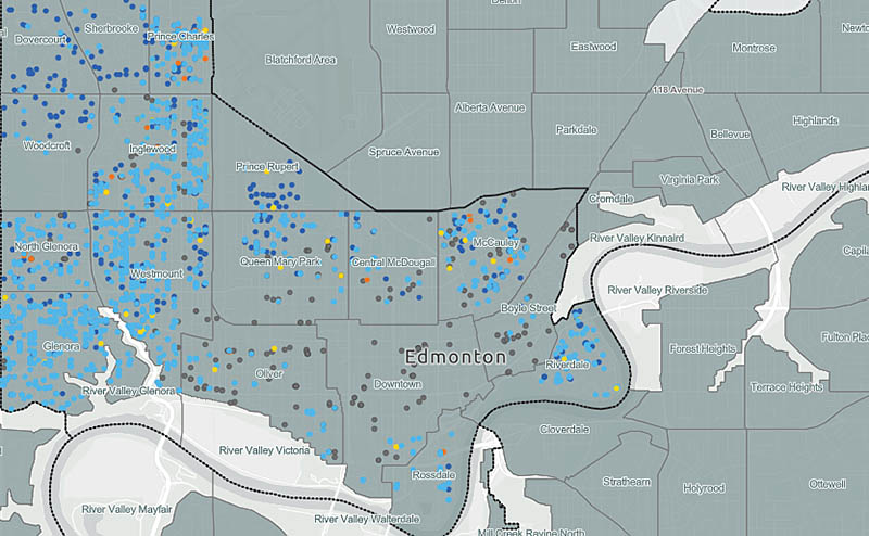 Screenshot from housing activities dashboard