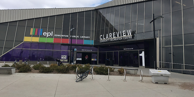 Graded parking lot at a Rec Centre