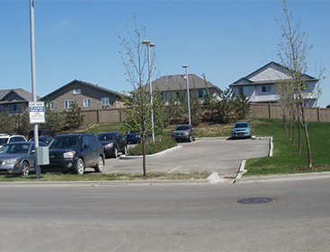 Grading of commercial property at a parking lot