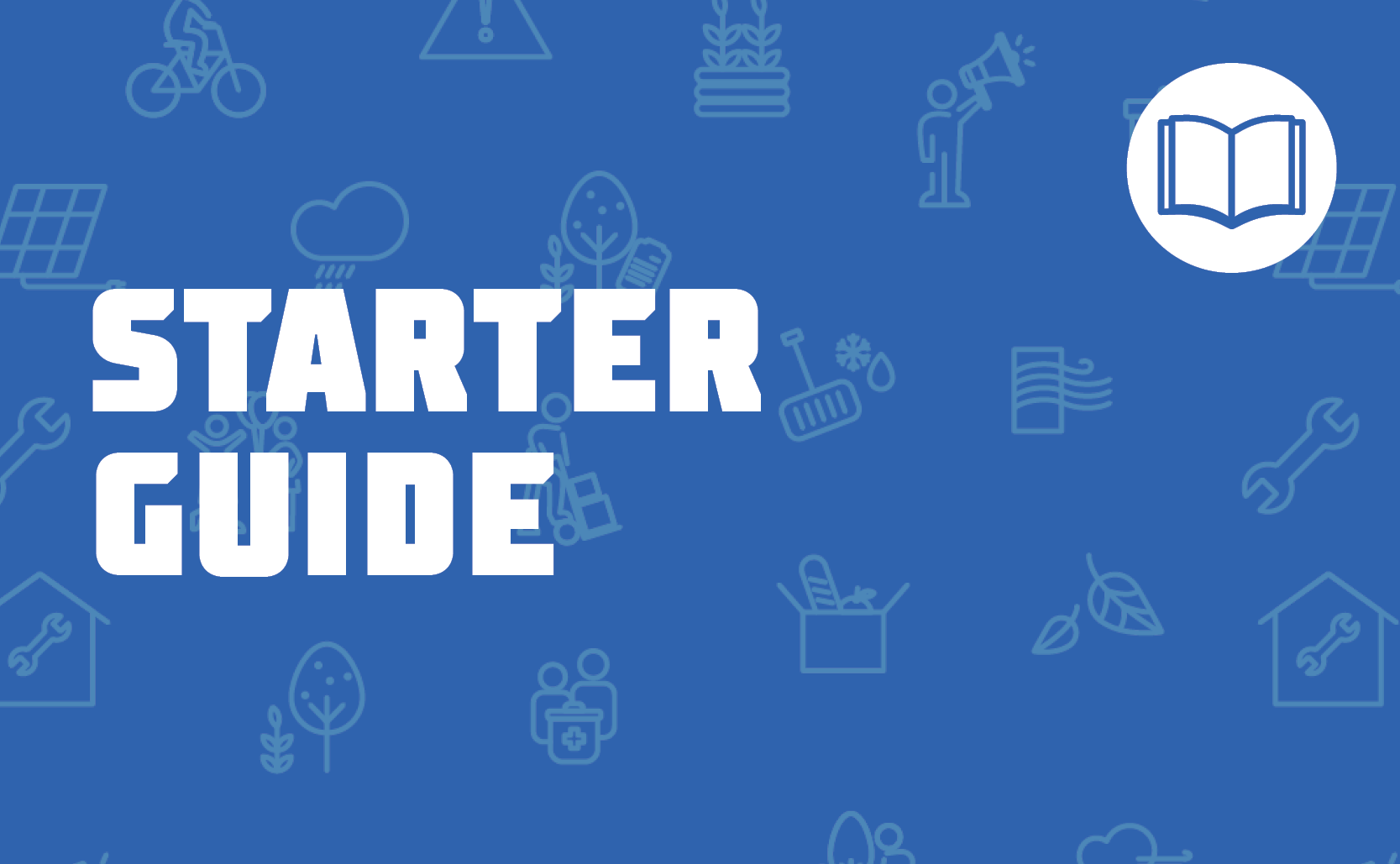 Starter Guide. Blue background.