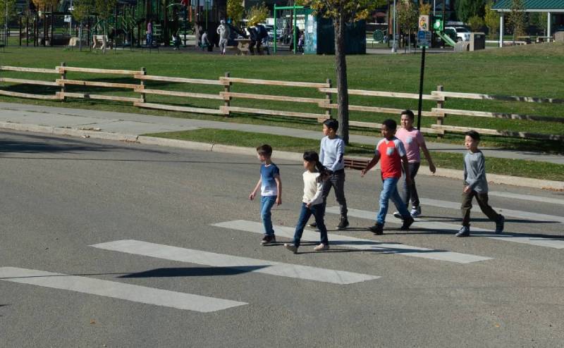 Pedestrians at a crossing