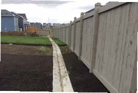 Concrete swale in drainage easement right-of-way