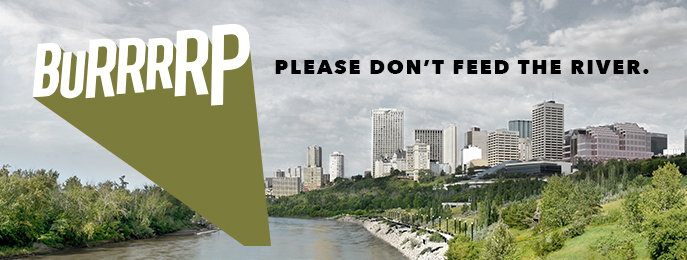 Graphic stating "Please don't feed the river"
