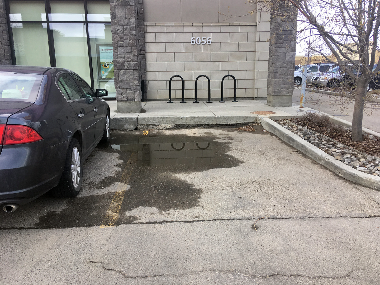 Settlement on parking lot on a commercial property