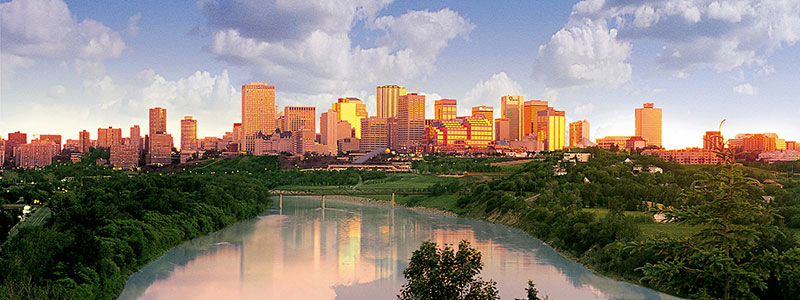 Edmonton skyline looking west along the river