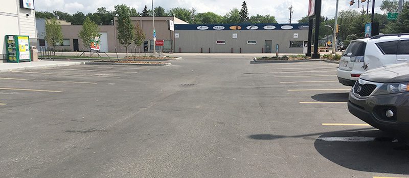 Graded parking lot