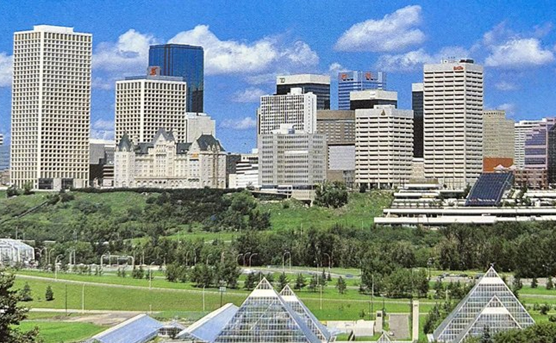 Photo of Edmonton skyline in the 1980s.