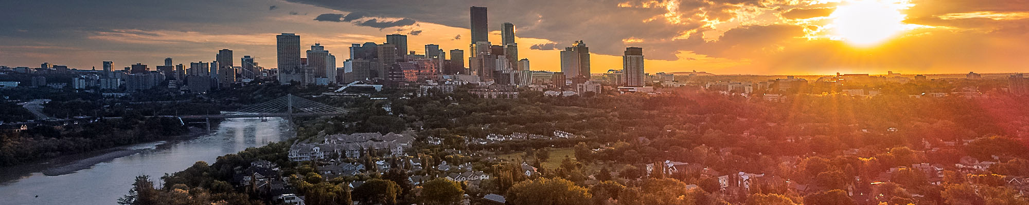 Edmonton skyline at sunset