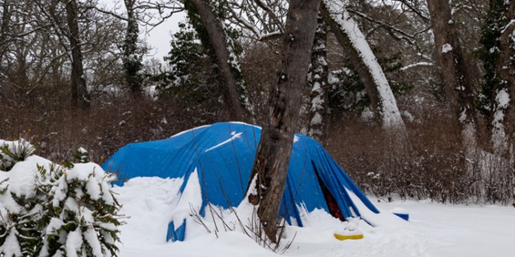 tents in snow in encampment