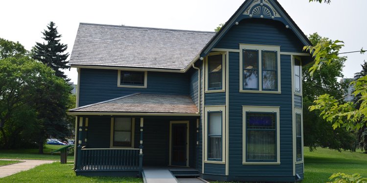 blue-green historical house