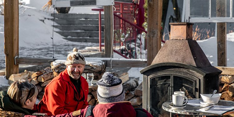 customers sitting at outside patio