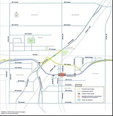 A map depicting proposed road changes.