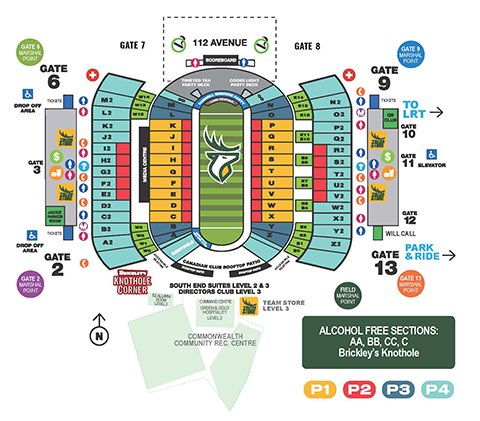 Commonwealth Stadium Concourse Map
