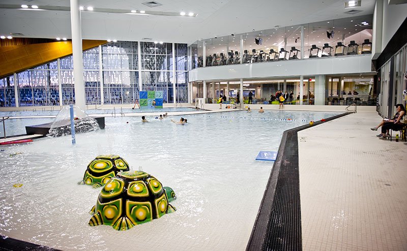 recreation centre pool with water toys
