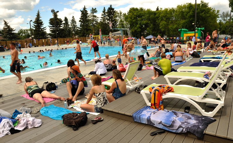 people at outdoor pool