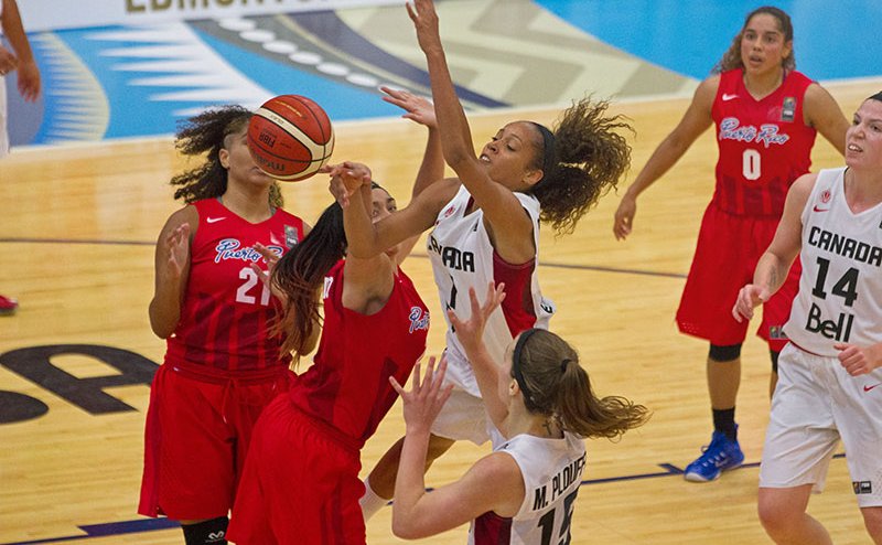 People playing basketball