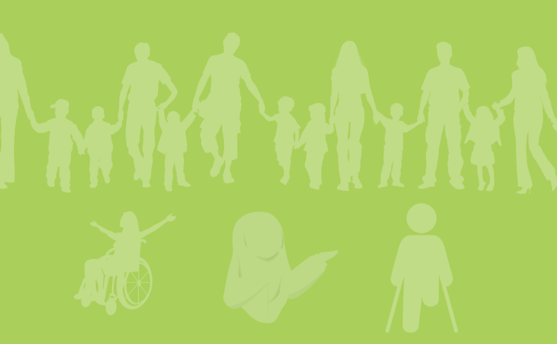 illustration of diverse people holding hands