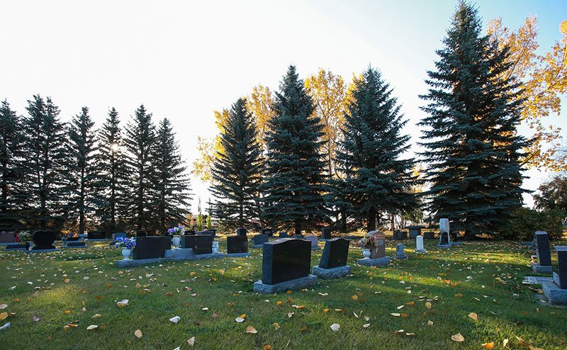 cemetery with headstones