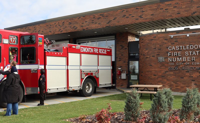 fire truck outside station