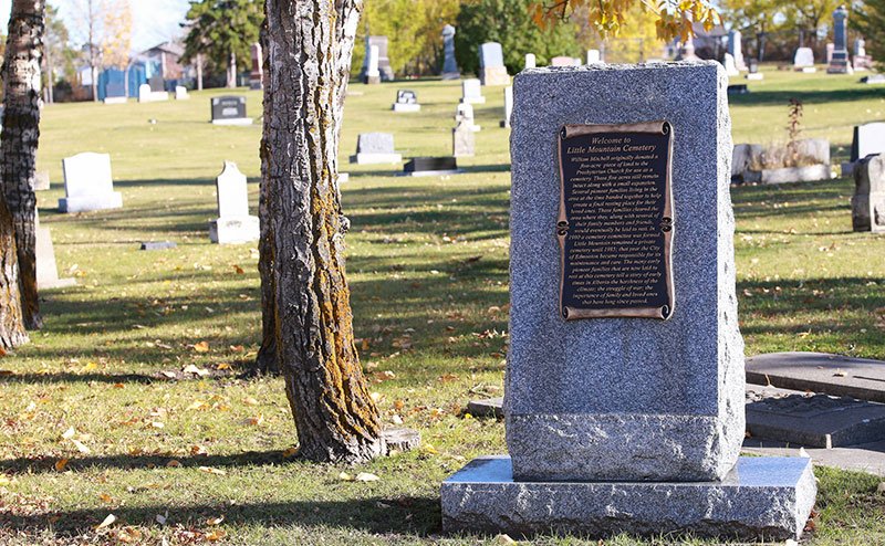 cemetery with large headstone