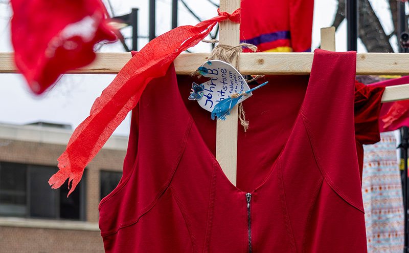red dress hanging