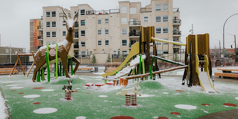 A nature-themed playground in the park