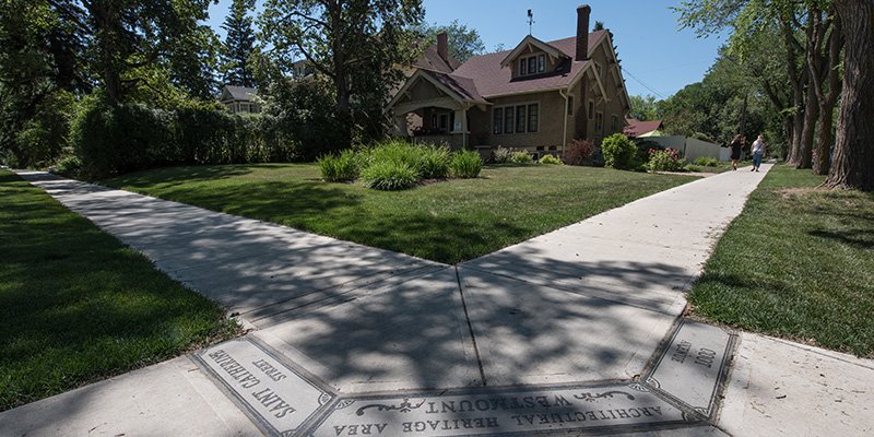 sidewalk intersection surrounded by grass