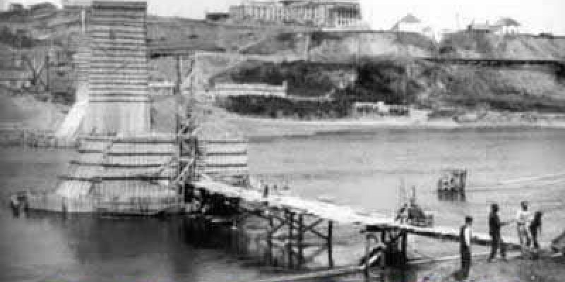 Historic Construction Photo of the High Level Bridge
