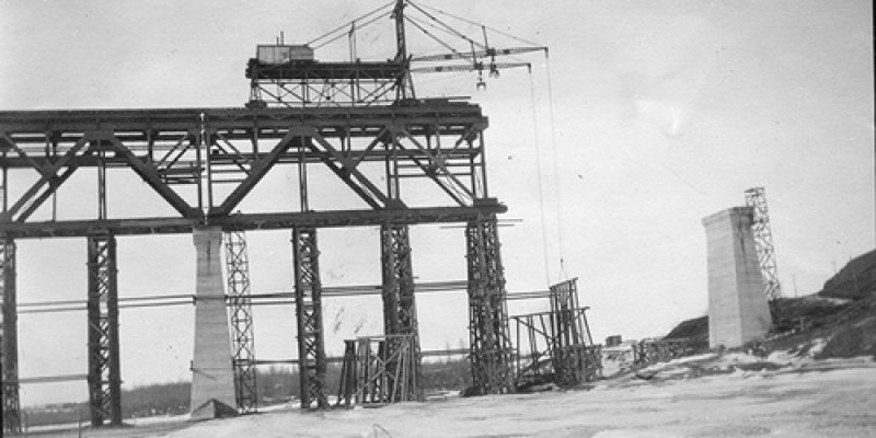 Historic Construction Photo of the High Level Bridge