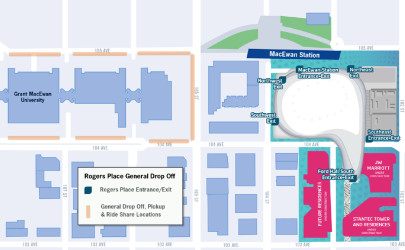 rogers place drop off map