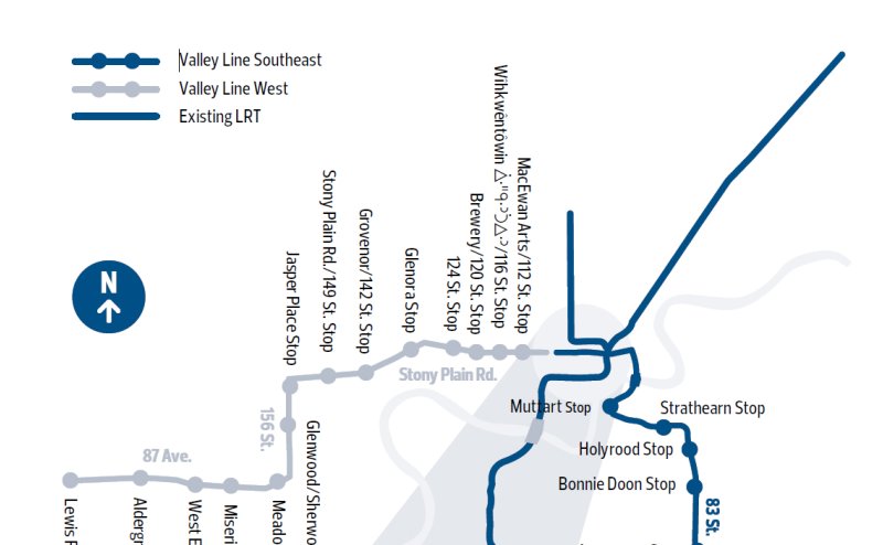 Valley Line LRT Map